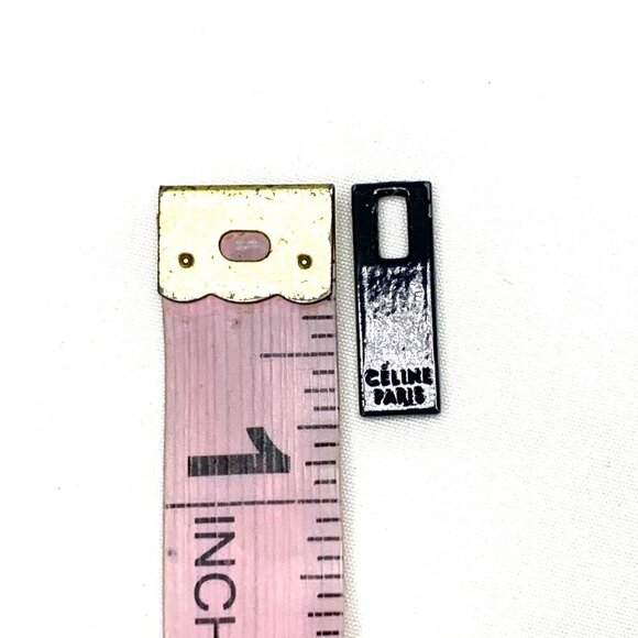 CELINE Paris Authentic Replacement Zipper Pull Dark Silver Metal 0.75"L - Picture 9 of 11